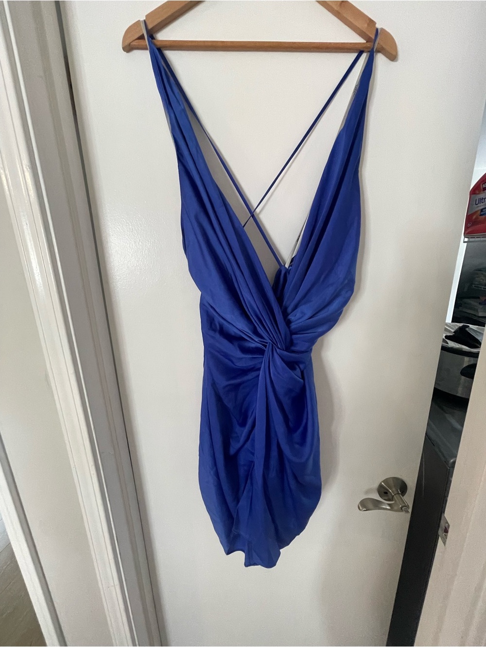 Women's Strappy Knot-Front Slip Dress - Blue